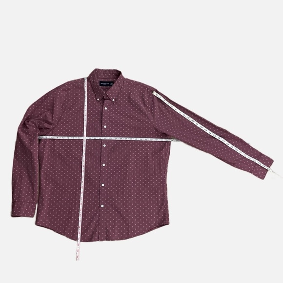 Abercrombie & Fitch Stretch Men's Button Down Shirt Size XXL Burgundy Print NWT - Picture 9 of 10